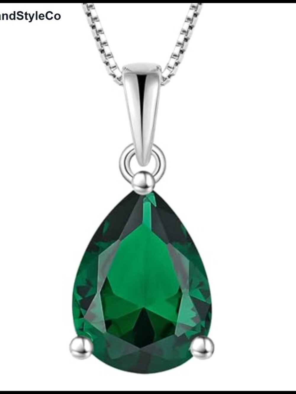 Teardrop Necklace 925 Sterling Silver Solitaire Pendant Pear Cut Birthstone